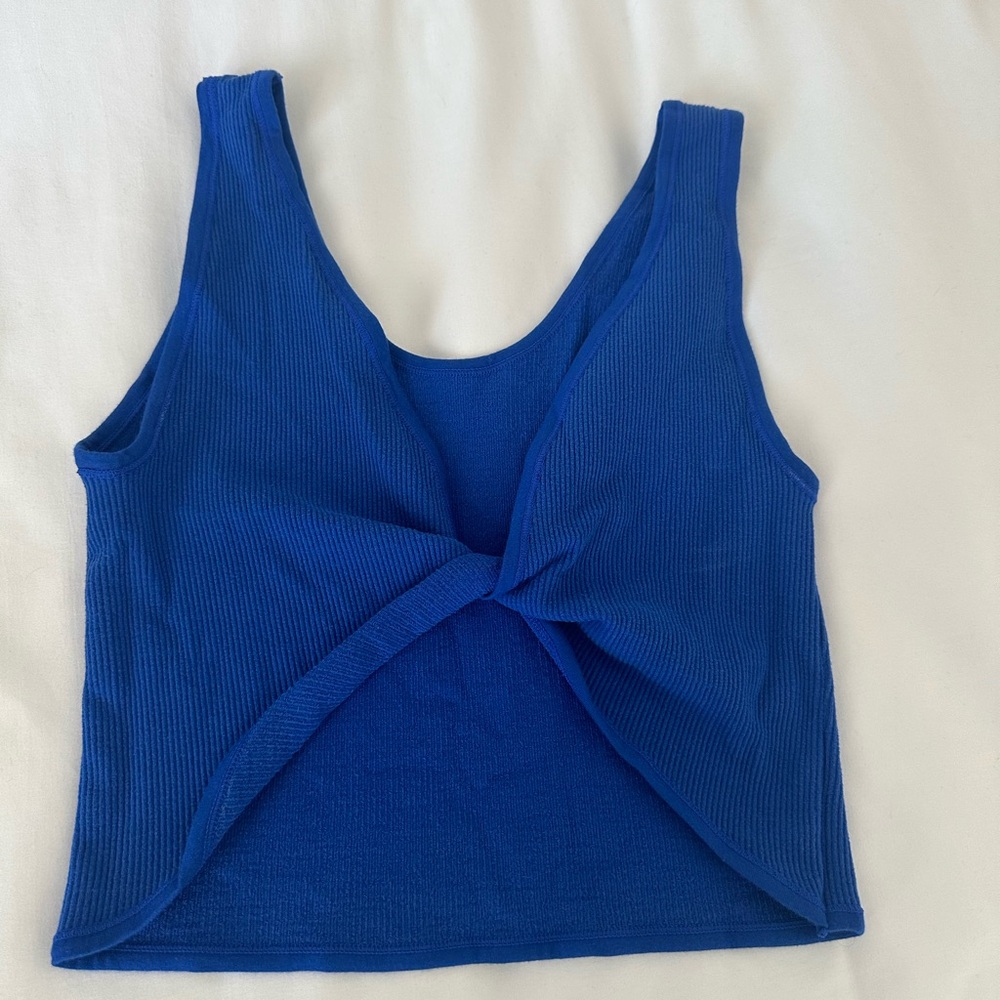 Urban Outfitters Blue Twist Crop Shirt